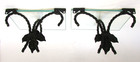 2 Vintage Hollywood Regency Clear Glass Black Twisted Iron and Leaf Wall Shelf — photo 4