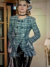 CHANEL 17A PARIS-COSMOPOLITE NEW TAGS FANTASY Tweed BLUE PINK Jacket FR42 $9K