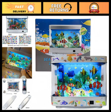 Moving Aquarium Night Light - Fake Fish Tank Lamp with Virtual Ocean Effect, Ret