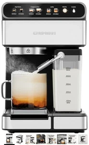 Chefman CaféMaster Pro Espresso Machine with Built-In Milk Frother
