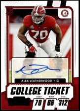 2021 Panini Contenders Draft Picks #230 Alex Leatherwood Red Rookie Auto E1