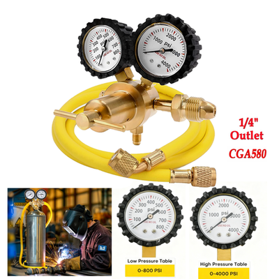 #ad Nitrogen Gas Regulator 0 800 PSI Delivery Pressure with 80inch Hose CGA580 New $36.98