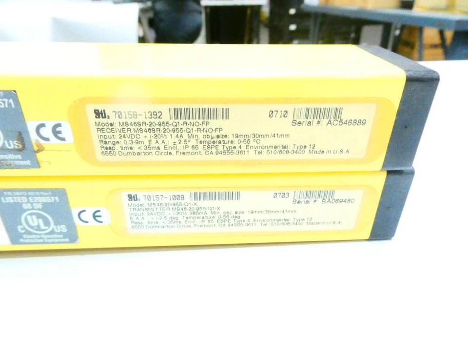 Sti MS46-20-955-Q1-X MS469R-20-955-Q1-R-NO-FP Mini Safe Light Curtain Set 24v-dc - Image 4 of 4