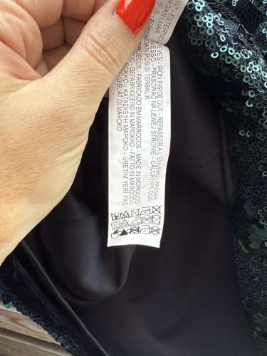 Zara Sequin Mini Dress - Size XL (UK 14) - Emerald Green - Picture 9 of 13