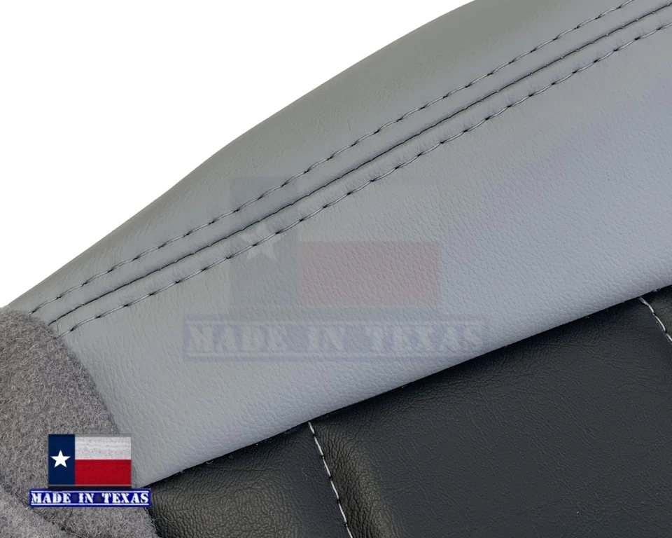 Jeep Wrangler 2008-2010 lado conductor pasajero Syn. Funda de asiento de cuero gris Foto 4 de 4