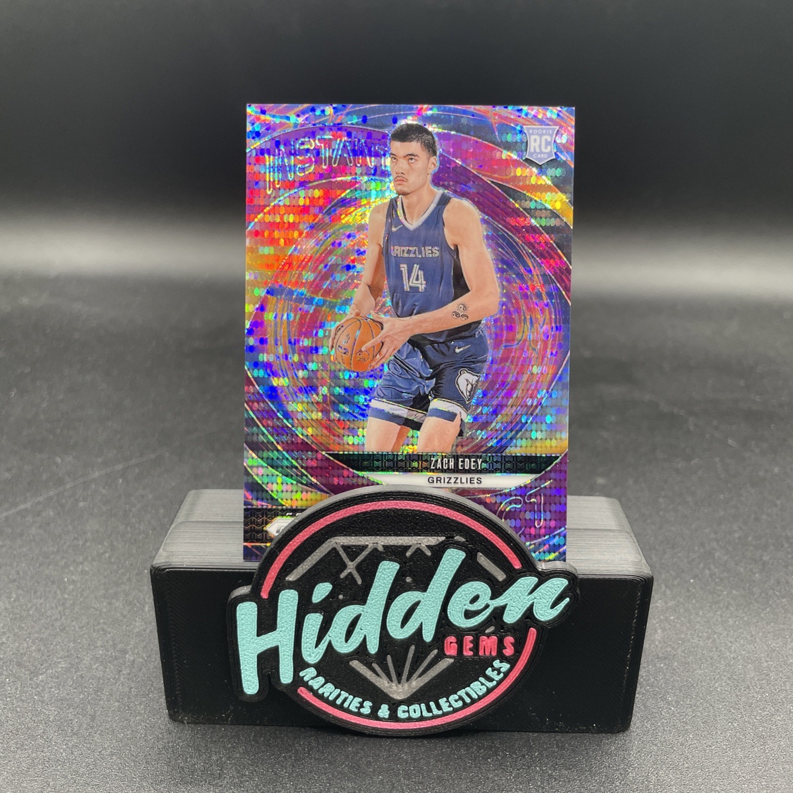 2024-25 Panini Prizm - Instant Impact Zach Edey #25 Purple Pulsar /35 Rookie