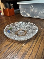 Bohemian Czech Vintage Crystal 6" Bowl Hand Cut Queen Lace 24 Lead Glass