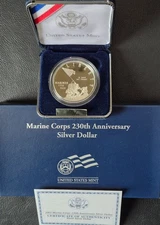 2005-P Proof Silver Dollar Marine Corps 230th Anniversary Coin w/OGP+COA