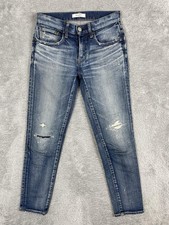 MOUSSY VINTAGE Jeans Womens 25 Medium Wash Mid Rise Skinny Distressed Japan