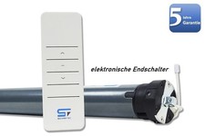 SCHARTEC Funk Rolladenmotor Komplettset Fernbedienung elektronische Endschalter