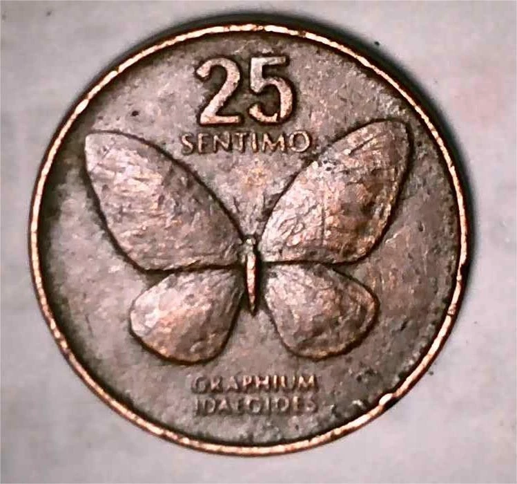 25 SENTIMO 1991 JUAN LUNA ERROR COIN ( small type )  Extra metal on the face - Image 2 of 4