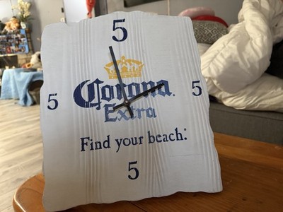 Corona Extra ''Find Your Beach'' solid wood wall clock.