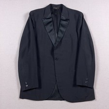 Vtg Brooks Brother Tuxedo Blazer Mens 44L Black Union Made in USA 50s