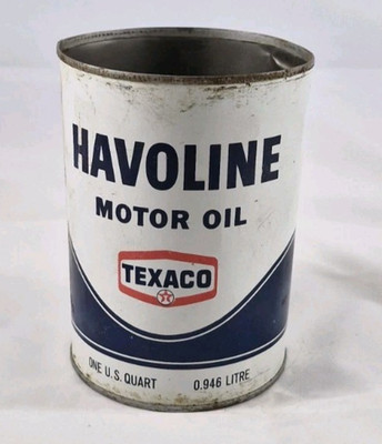 1960 Alte Original US Texaco Öldose Blechdose Oil Gas Logo Garage Deko Vintage