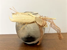 Roy Overcast Signed Vessel Bud Vase Raku Pottery 4 Inches Tall Studio Art TN