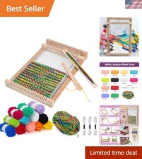 Educational Weaving Loom Kit for Kids 6 , Safe Wooden Design, Perfect Gift Idea