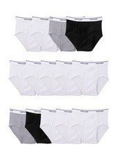 Big Tag Free Cotton Briefs Assorted Colors Boys   14 Pack   Black/White/Grey