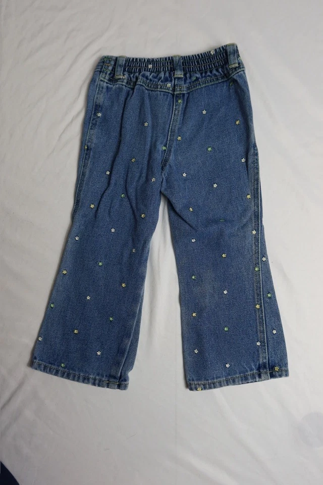 Jeans Gymboree Niñas 4 Años Azul Denim Corazón Bolsillos Sembrados Patrón Polkadot Foto 4 de 4