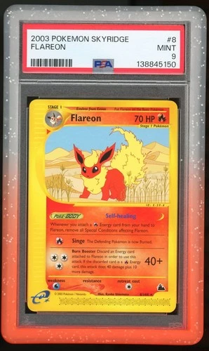 PSA 9 MINT Flareon Rare Skyridge 8/144 Pokemon Card TCG