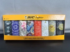 BIC Special Edition Hippie Series Lighters Pocket Lighter Set of 8 Lighters