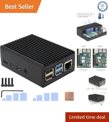 Raspberry Pi 4 Aluminum Case with Passive Cooling & Heatsink Pillars