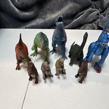 Lot of 9 Dinosaur Figures Pretend Play Assorted Colors