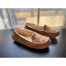 UGG Ansley Chestnut Suede Sheepskin Moccasin Slippers Womens Size 6 cozy shoes