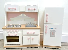Battat Our Generation 2009 White/Pink Wooden Kitchen Play Set 18” Dolls