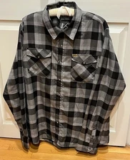 Dixxon Flannel Company 1911 Gray & Black Pearl Snap Shirt Men's Size 2XT-Tall