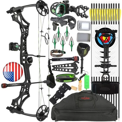 AMEYXGS 30-70lbs Compound Bow Kit Arrow Adjustable 320fps Archery Hunting Shoot Target