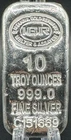 SEALED 10 OZ .999 FINE IGR SILVER BAR SERIAL NUMBERED W/COA