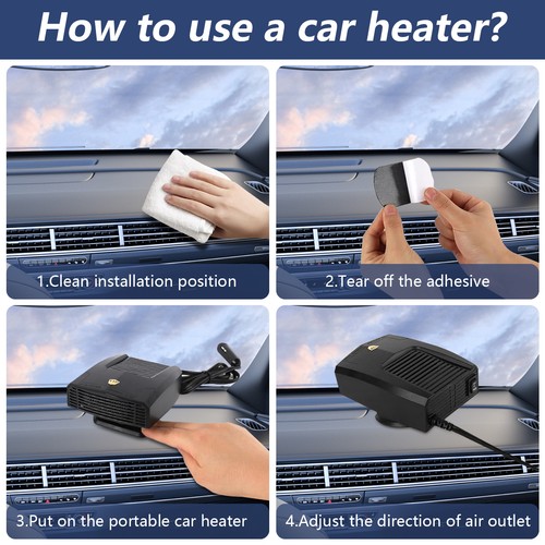 Car Heater 12V 150W Portable Electric Heating Fan Defogger Defroster Demister zH - Picture 3 of 10