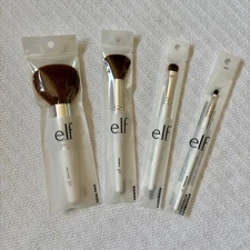 elf Makeup Brushes Lot of 4. Total Face, Powder, Eyeshadow, Concealer.  New.