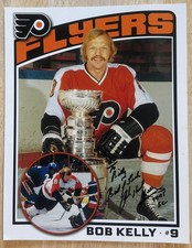BOB KELLY, 100% AUTHENTIC AUTOGRAPHED 8 1/2" x 11" PHOTO, NHL LEGEND, WOW !