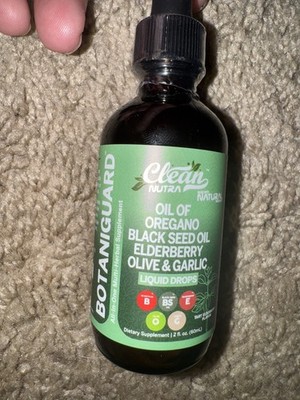 Clean Nutra Oil of Oregano Black Seed Elderberry Olive Garlic Liquid Drops