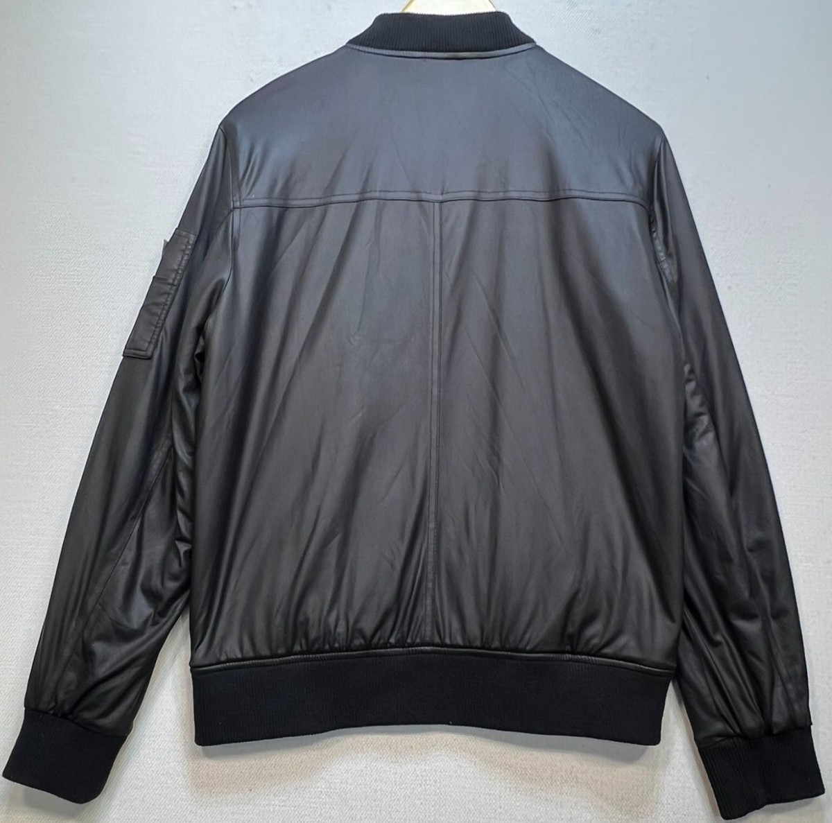Guess Los Angeles エコレザージャケット Guess Los Angeles Mens Full Zip Bomber Jacket Long Sleeve Size S