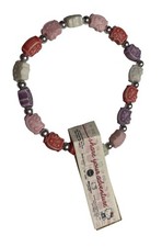 Sanrio Hello Kitty Beaded Stretch Bracelet Little Girls Pink Purple Cat Face New