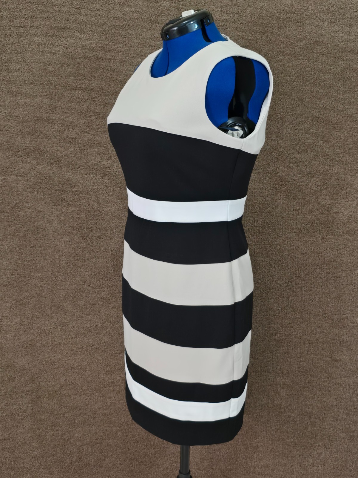 Tommy Hilfiger Colorblock Stripe Crepe Sheath Dress Sz 14 Pre Owned