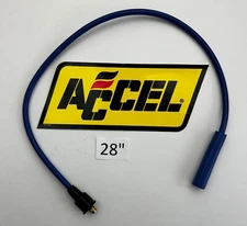 28" Single Replacement BLUE ACCEL Spark Plug Wire for Points Cap STRAIGHT BOOT
