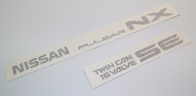 New 1987-1990 Pulsar NX Twin Cam 16 Valve SE Rear Badge Decal Set