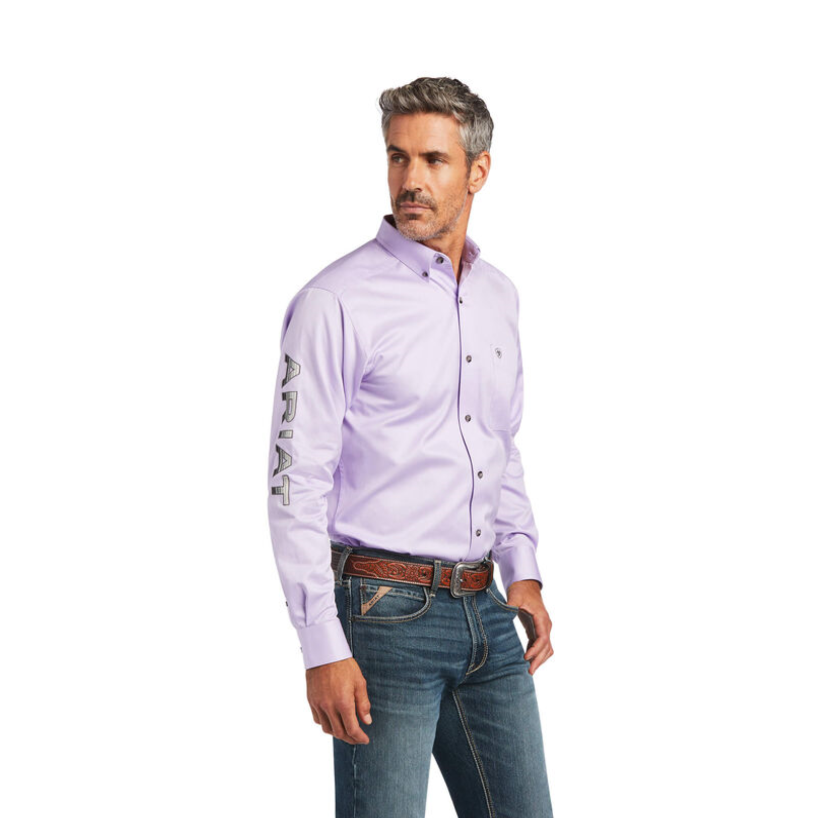 Ariat® Men's Lilac & Grey Fitted Button Down Shirt 10040703 eBay