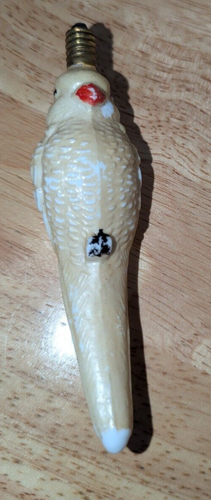 Vintage Antique Milk Glass Christmas Light Bulb Cocatoo Bird Parrot - Not Tested - Picture 4 of 5