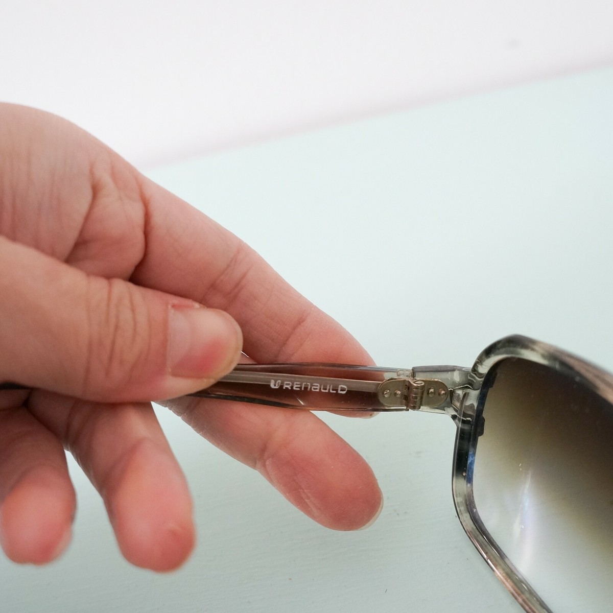 VTG 60s 70s Renauld Sunglasses Plastic Tortoise Gray Taupe  display picture 3