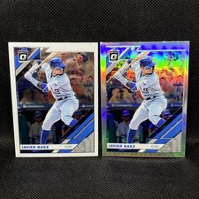  (2) 2019 OPTIC PRIZM JAVIER BAEZ Chicago CUBS & Base #165 Silver Holo