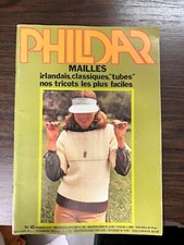 ANCIEN LIVRE REVUE PHILDAR TRICOT VESTE PULL MANTEAU PELOTE DE LAINE PATRON MODE