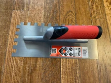 Rubi Tools Stainless Steel Trowel 11 In.  1/2" In. X 1/2" square notched