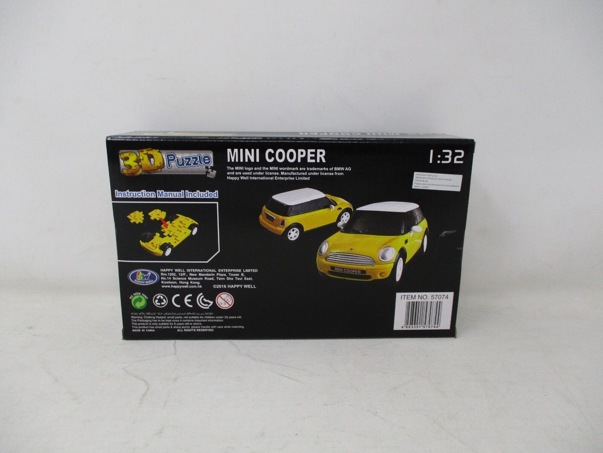 Puzzle Fun 3D 1:32 Mini Cooper - Solid Yellow - 64 pieces | eBay