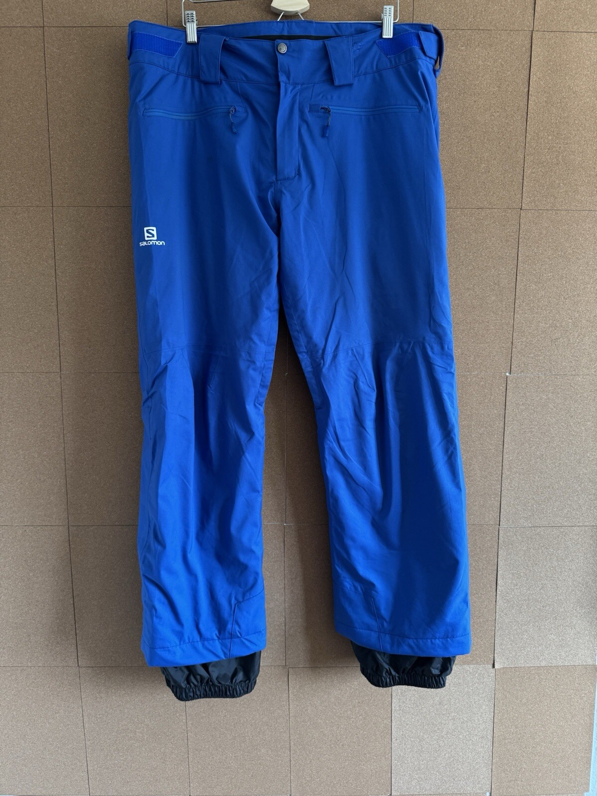 Salomon Salopettes Pantaloni da Sci XXL Uomo Blu Pelle Avanzata Secca W40" L 31"