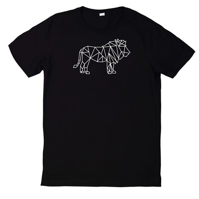 T-Shirt Löwe Polygon Löwenkopf Motiv Baumwolle