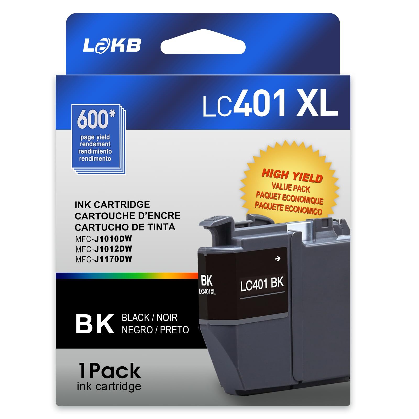 LC401XL Ink Cartridges for Brother Ink Cartridges LC401 Black to Use with Bro...-image